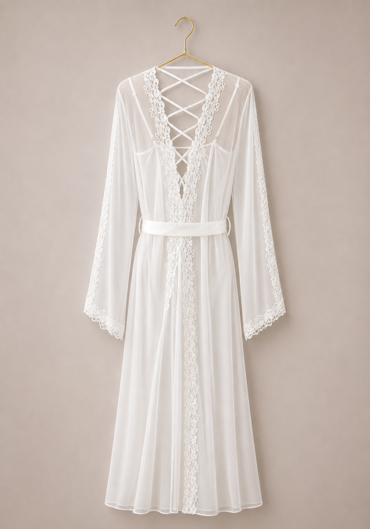 Bridal Satin Long Robe Set