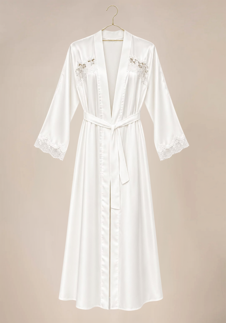 Shoulder Strap Padded Cups Long Nighty And Robe