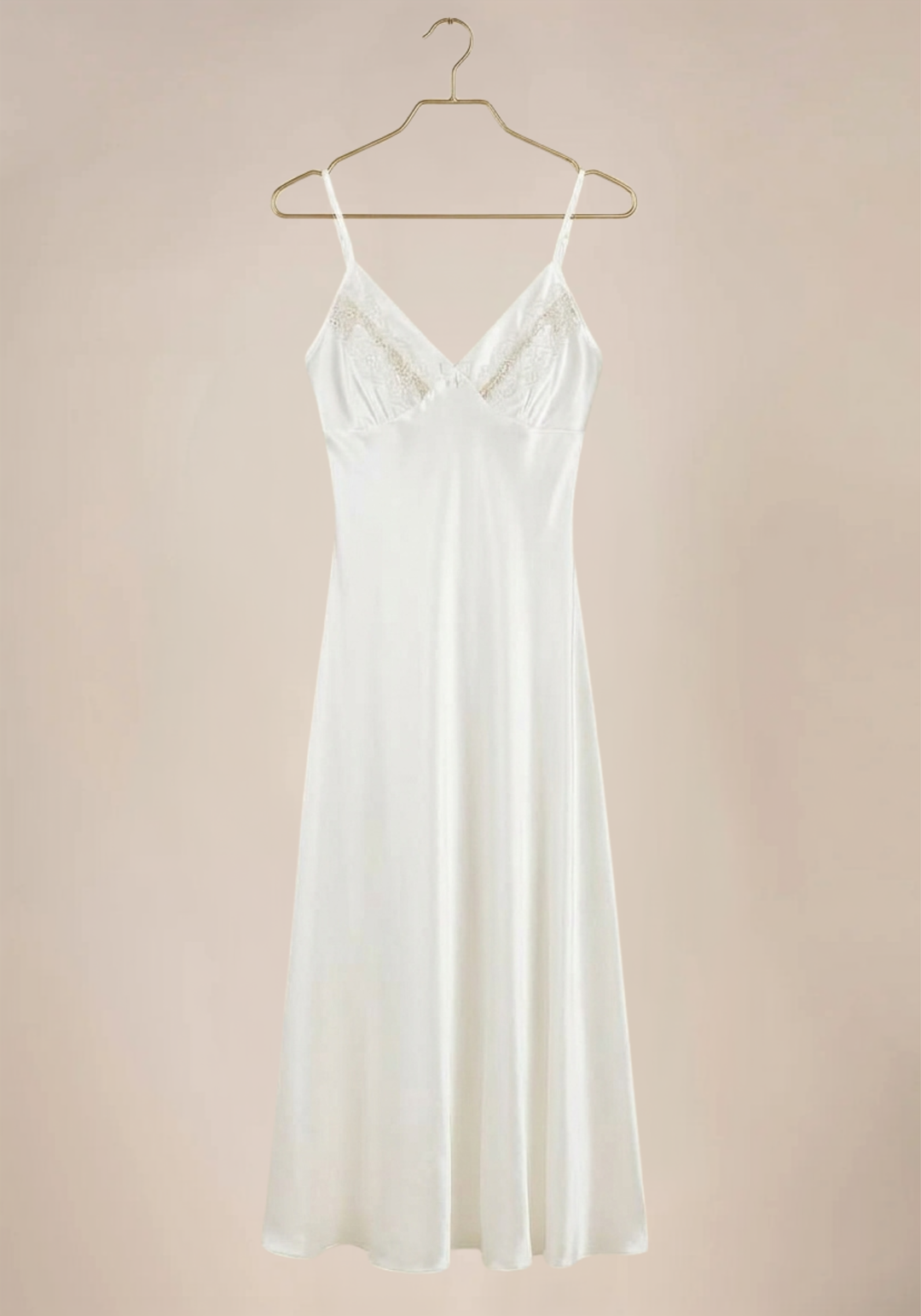 Shoulder Strap Long Nighty And Long Robe With Lace Details