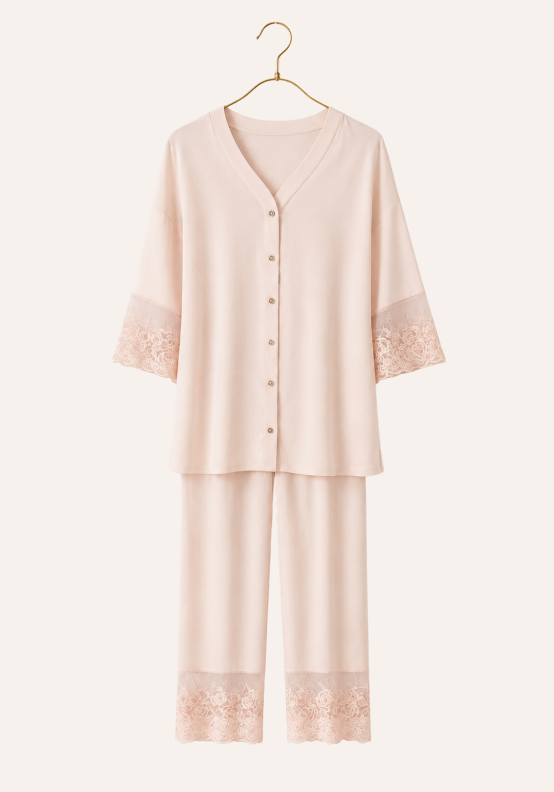 Maternal 3 Pieces Set: Pajamas With Long Robe