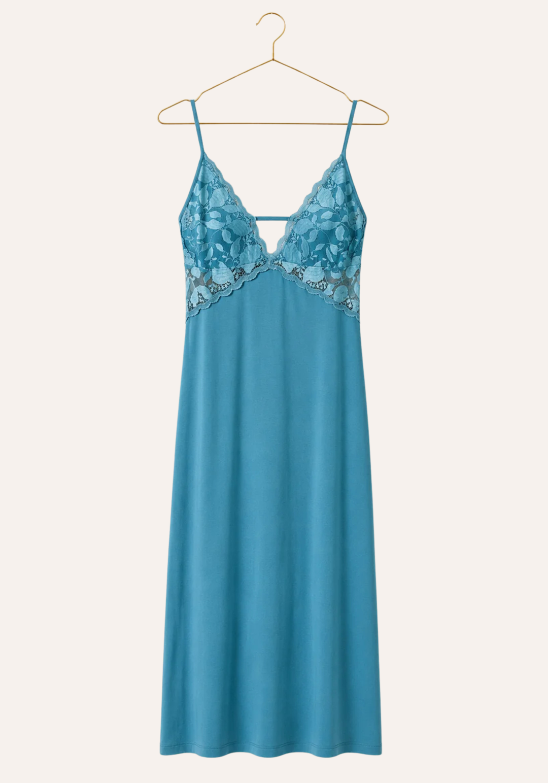 Long Robe Set: Shoulder Strap Long Nighty With Dantel (Viscose Lycra) And Long Robe (100% Viscose)