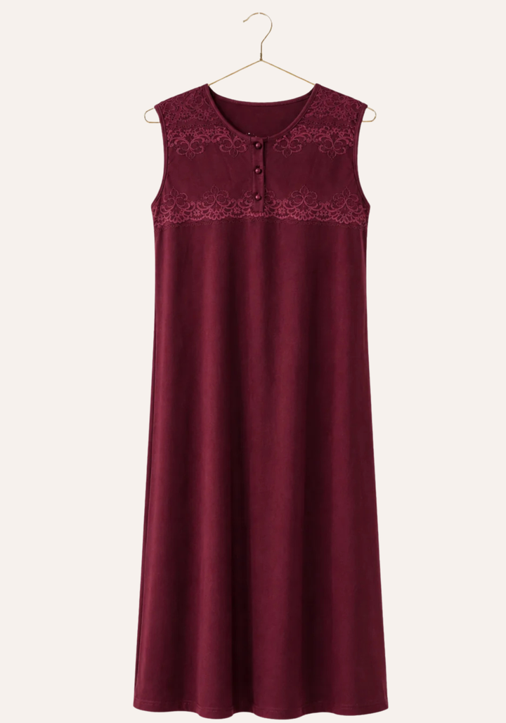 Velour Long Robe Set: Long Sleeve Long Robe And Sleeveless Nighty
