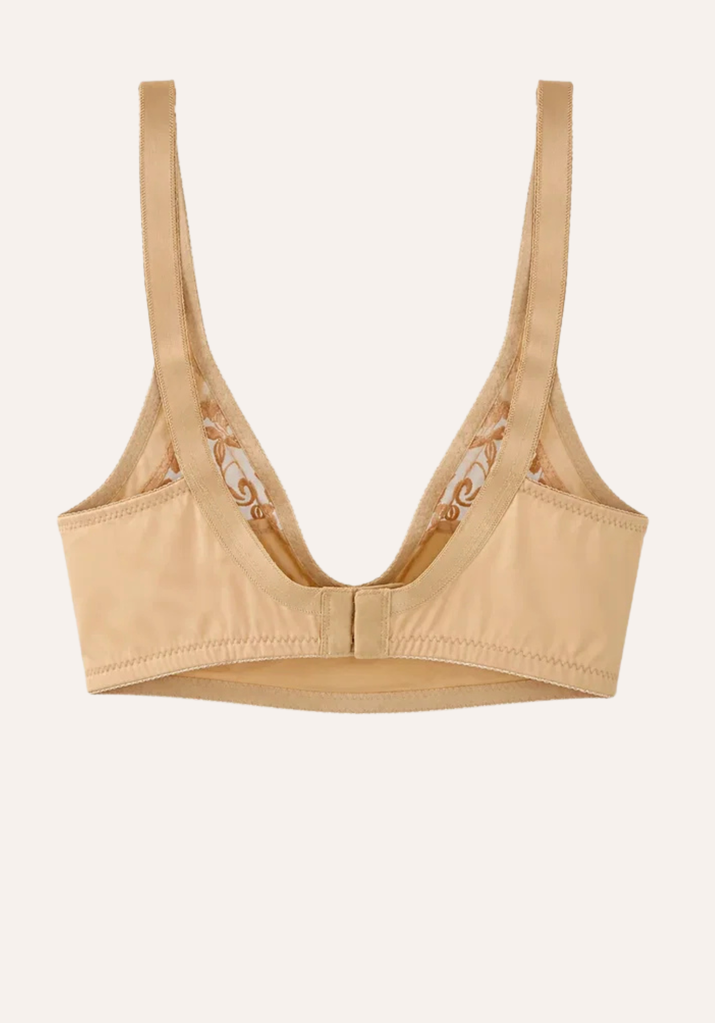 Basic Bra: Daily Wide Strap Unpadded Half Laced Cup Bra