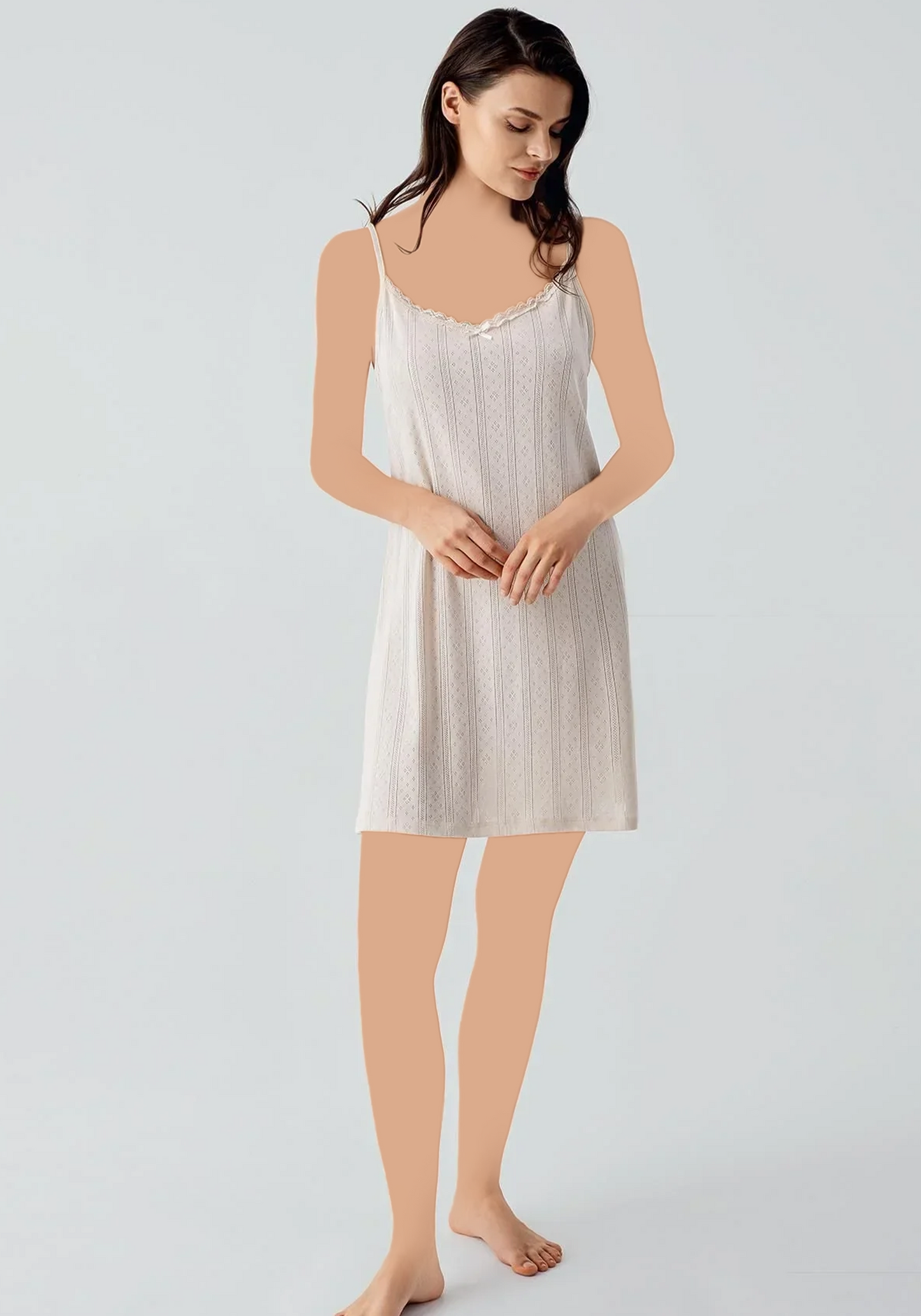 S&L Shoulder Strap Cotton Short Nighty