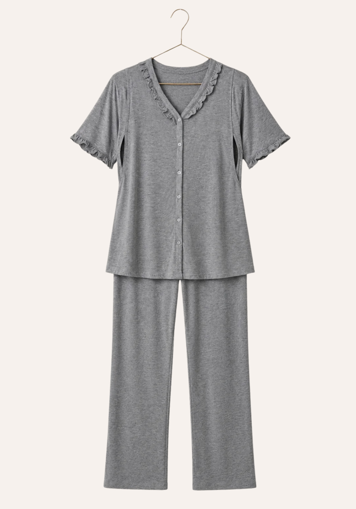 Buttoned Short Seeve Pajamas