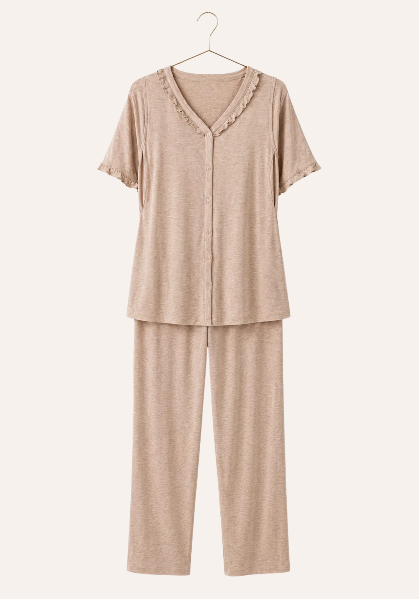 Buttoned Short Seeve Pajamas