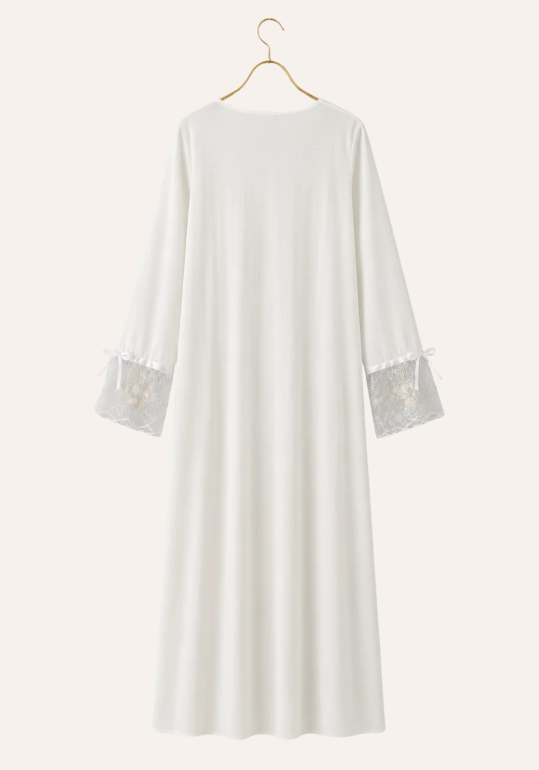 Maternal Long Nighty: Long Sleeve Long Nighty With Organza On Top Of It