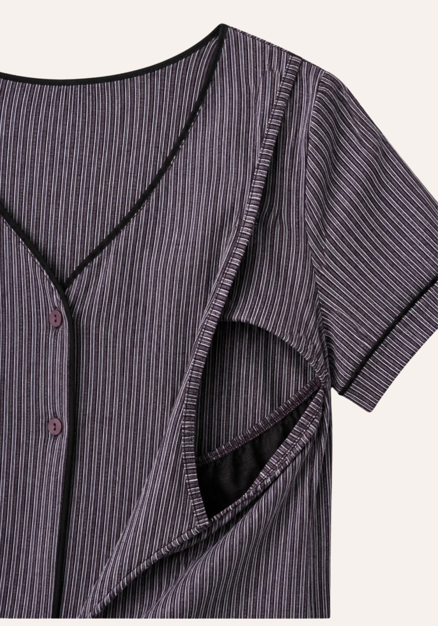 Plain Chords Buttoned Top And Pant Pajamas
