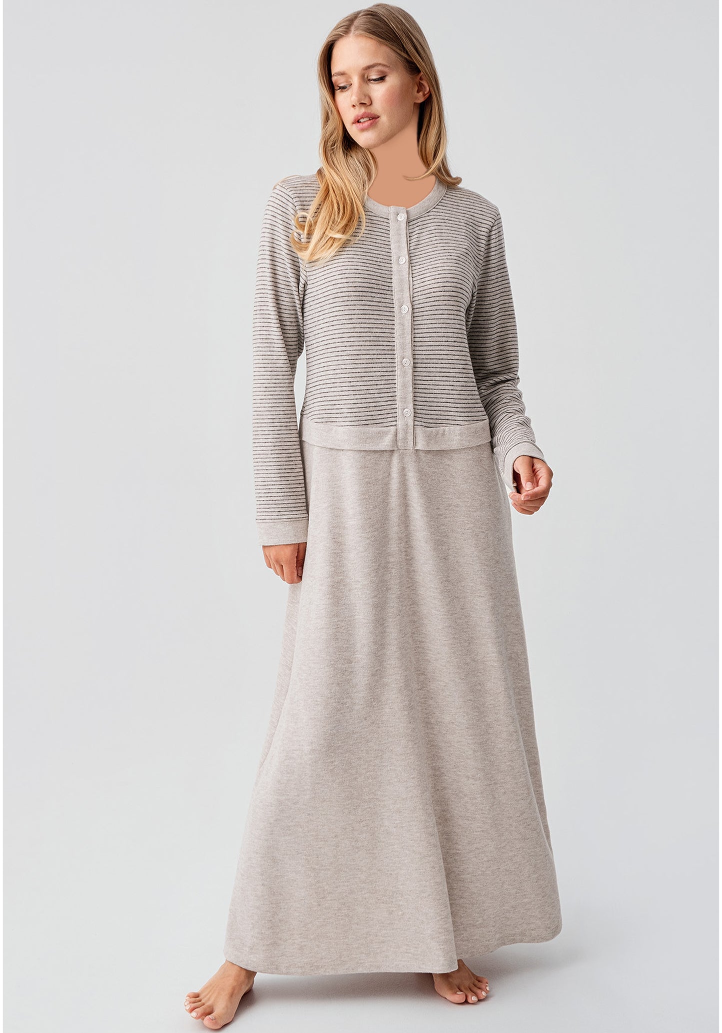 Long Sleeve Soft Touch Long Gown