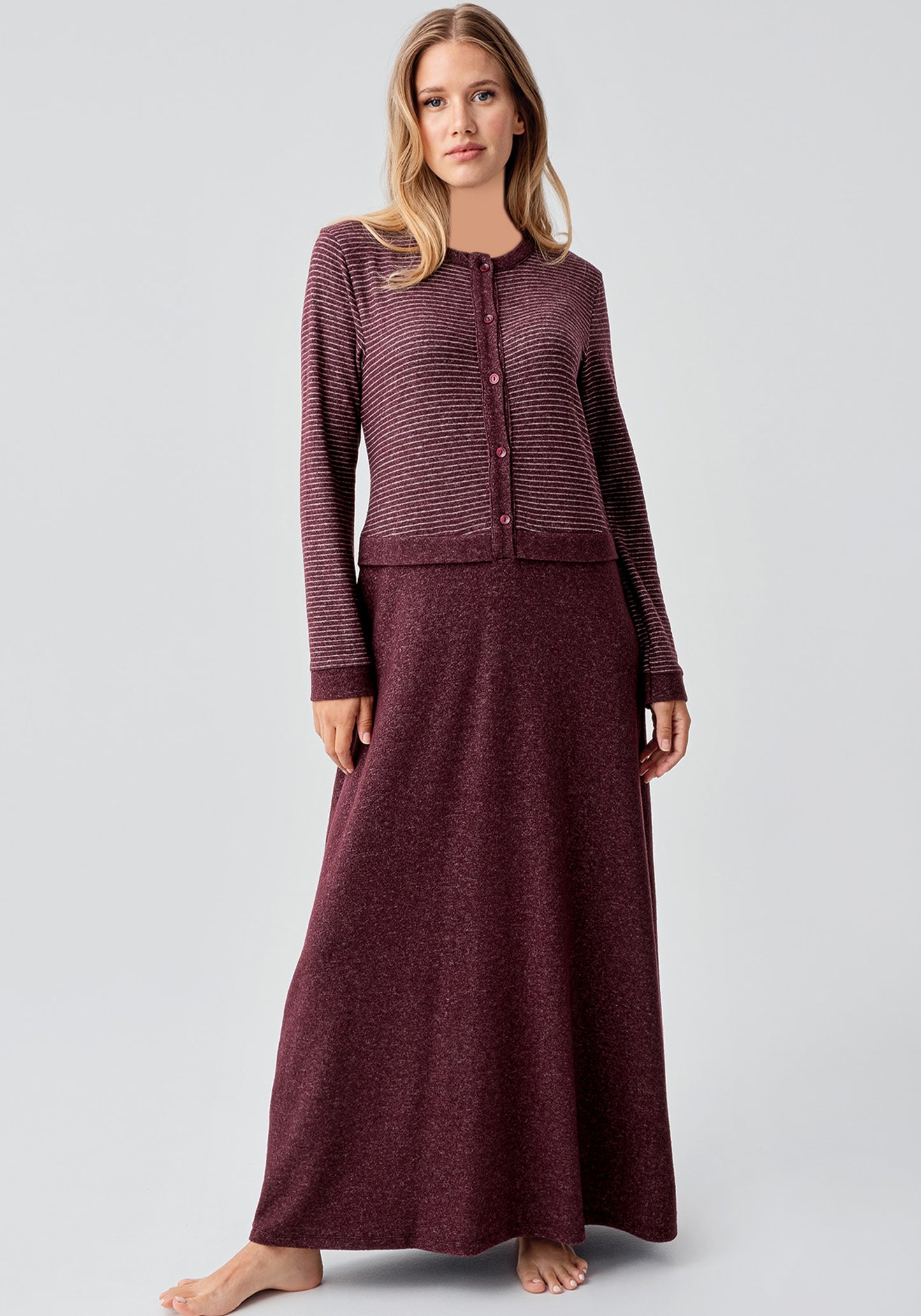 Long Sleeve Soft Touch Long Gown