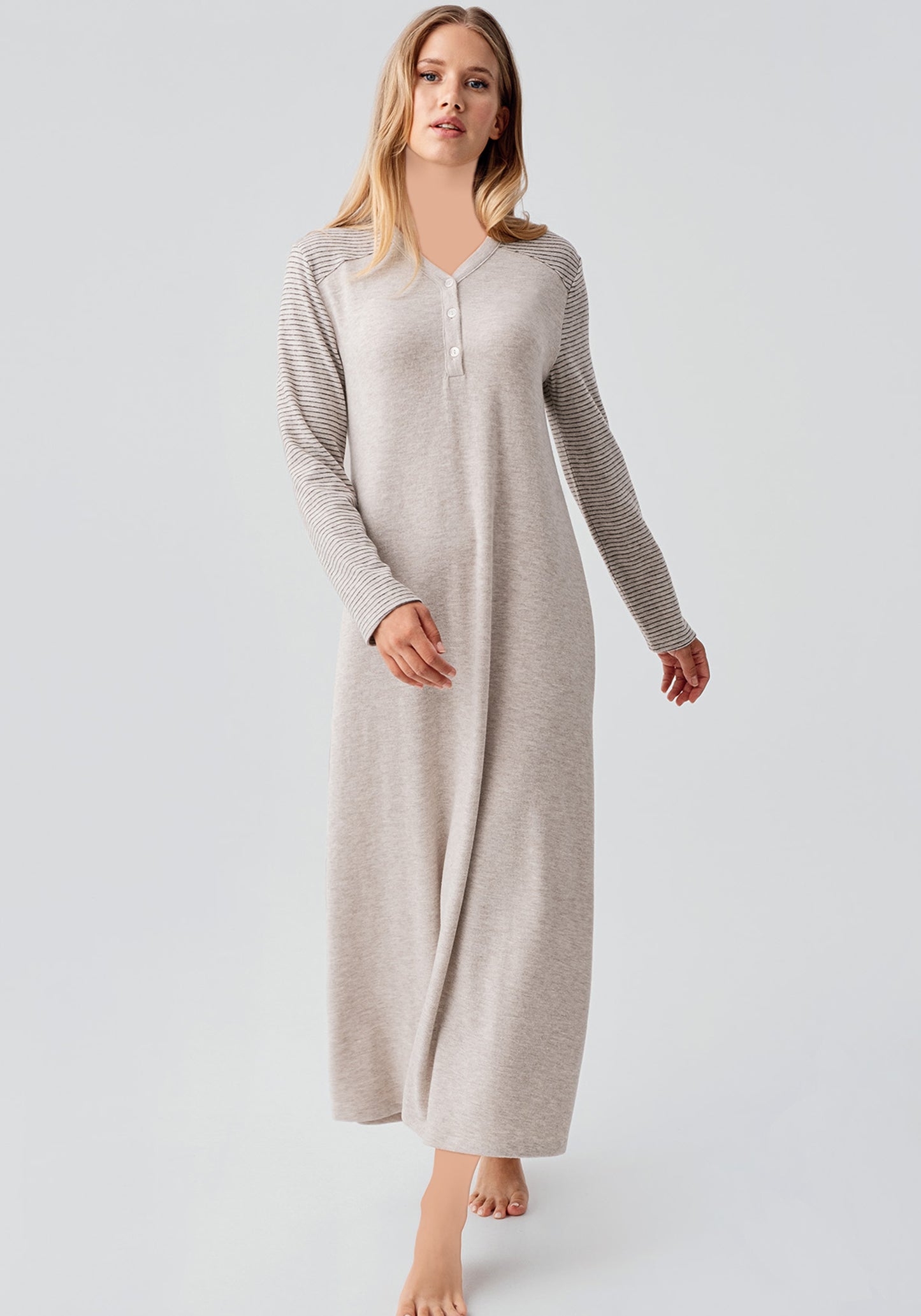 Long Sleeve Soft Touch Long Gown