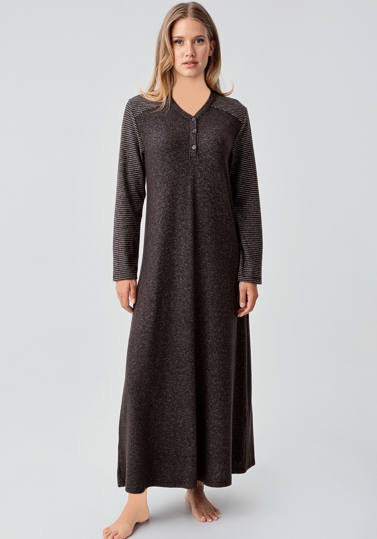 Long Sleeve Soft Touch Long Gown