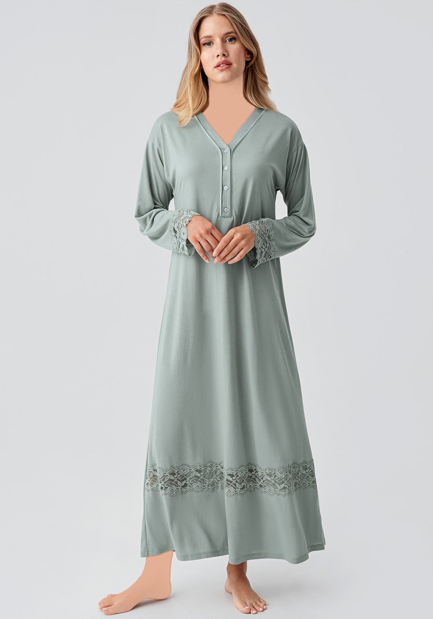 Maternal Long Sleeve Long Gown