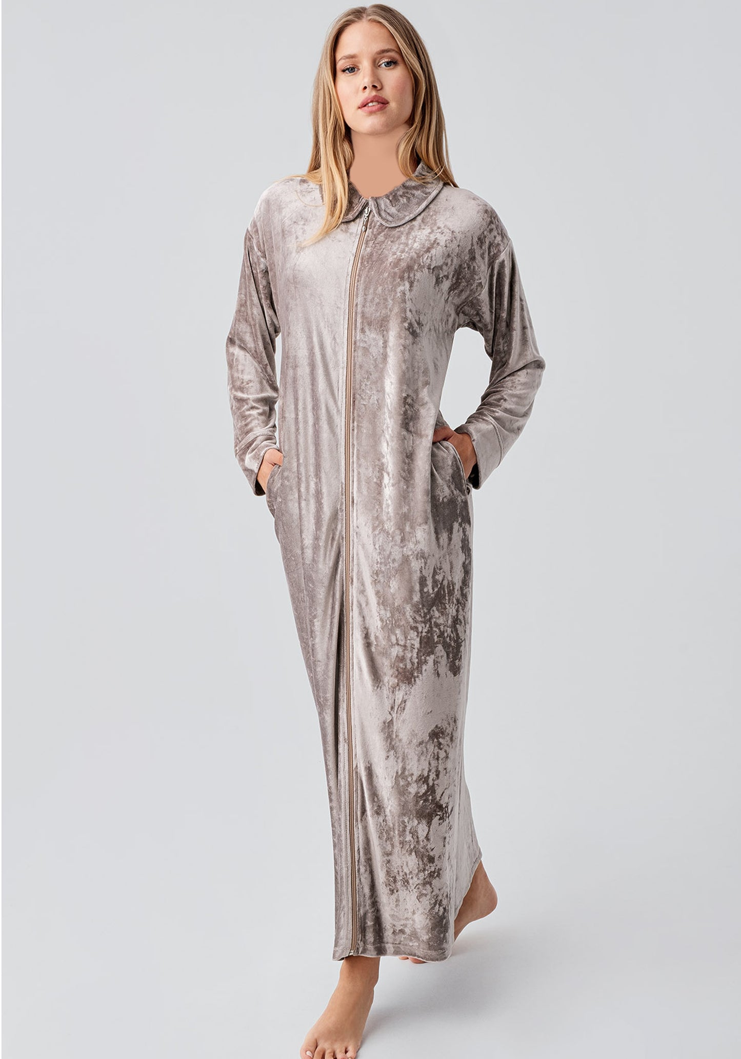 Velour Long Sleeve Long Nighty