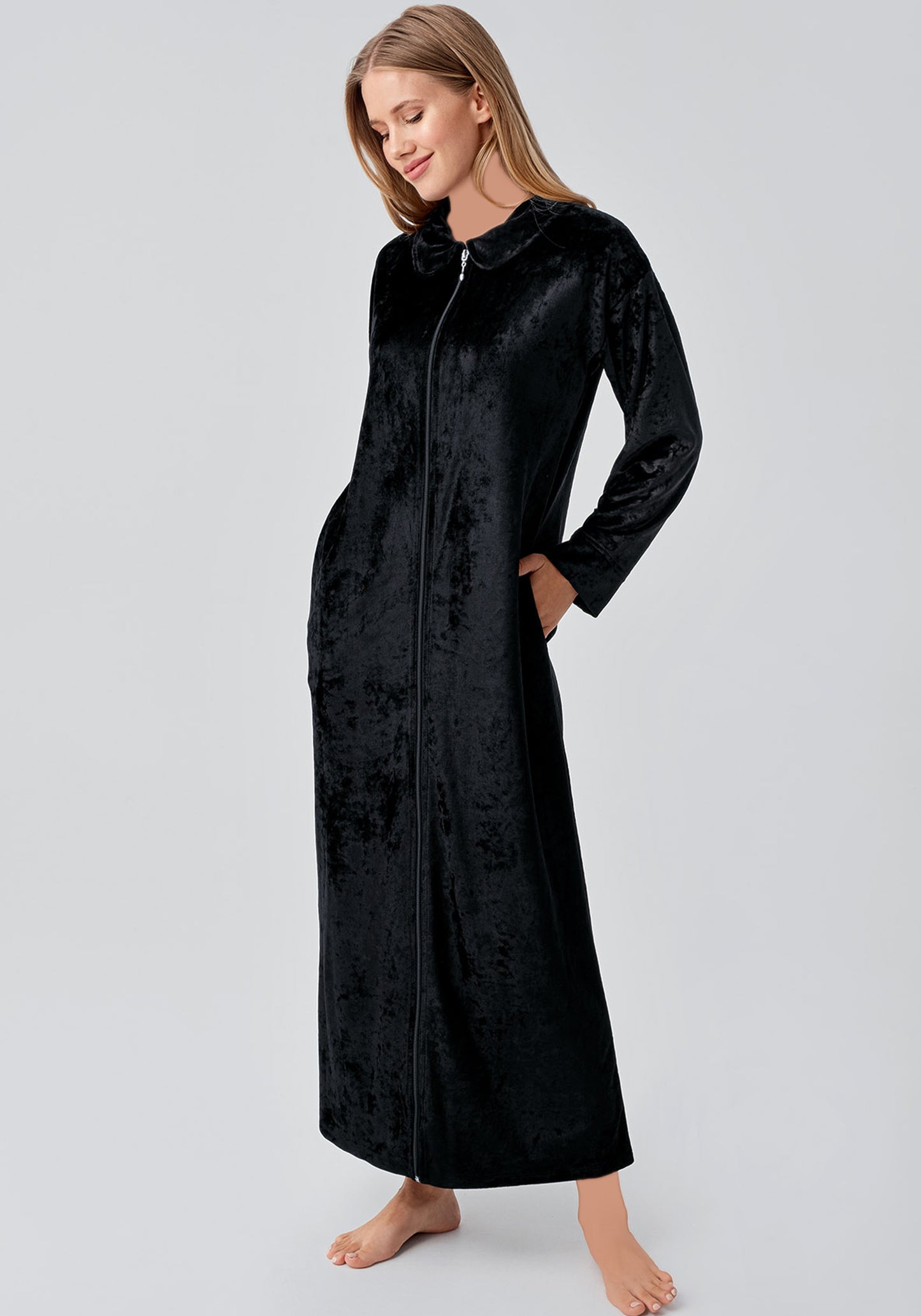 Velour Long Sleeve Long Nighty