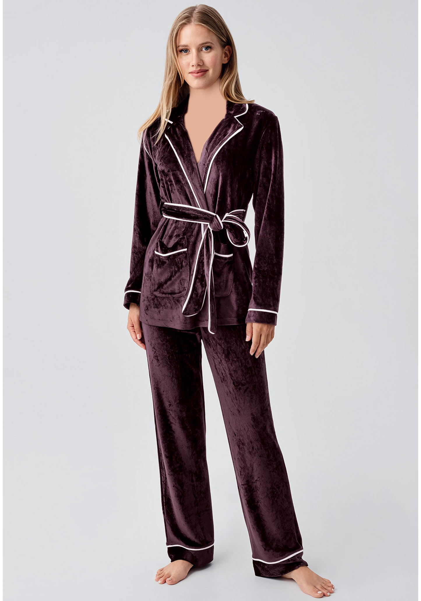Velour Robe Top Pajamas