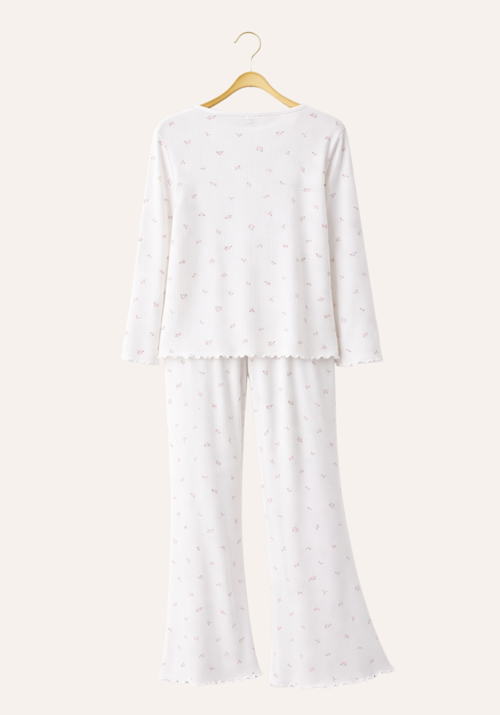 Chords Flower Print Long Sleeve Top And Charleston Pant Pajamas