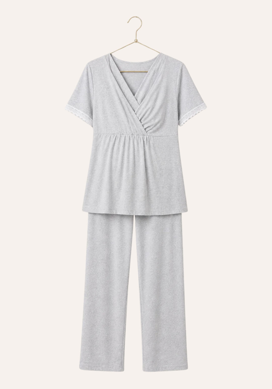 Maternal Pajamas: Plain Short Sleeve Top And Pants (100% Premium Cotton)