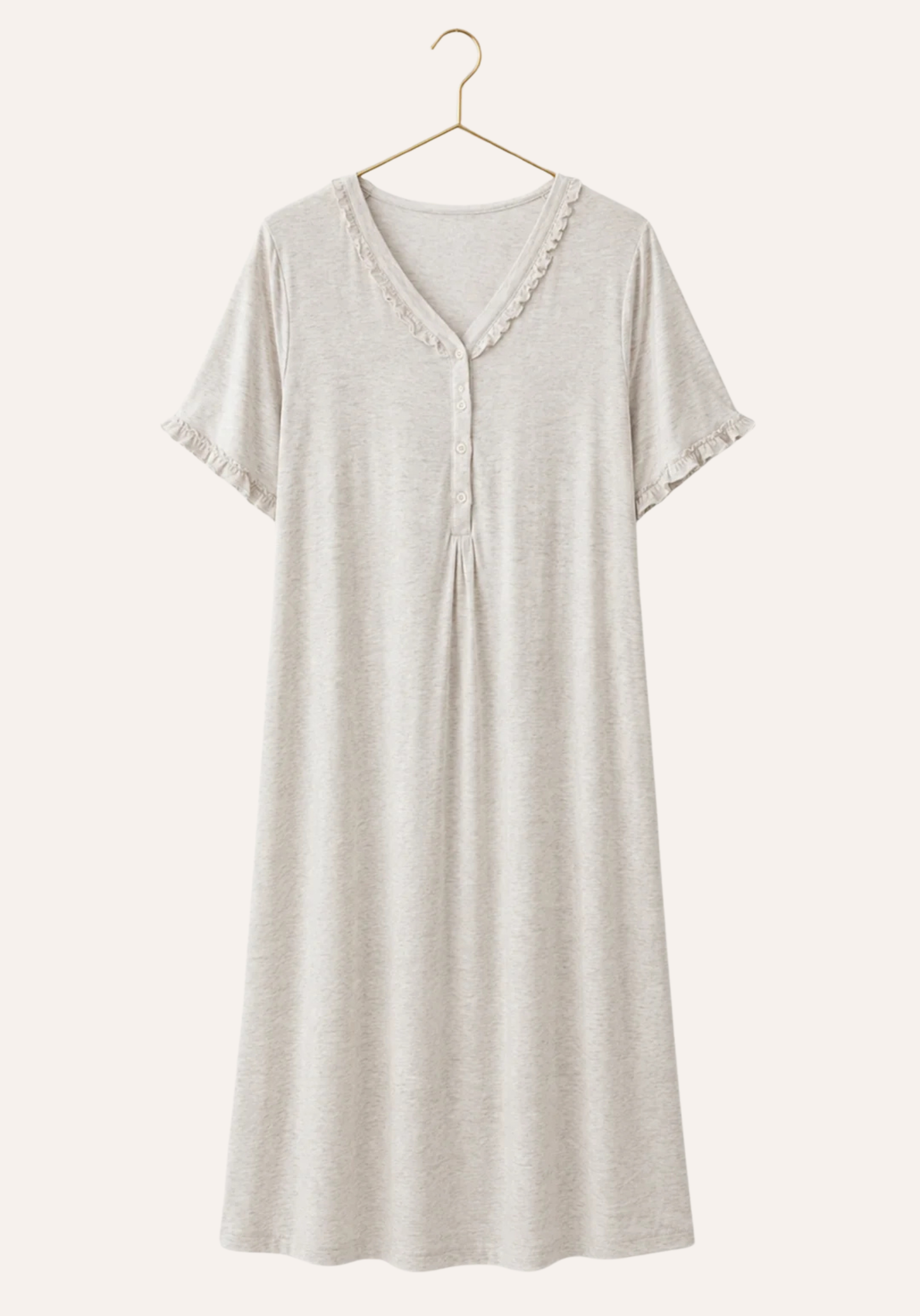 Buttoned Short Sleeve Nighty And Robe Set