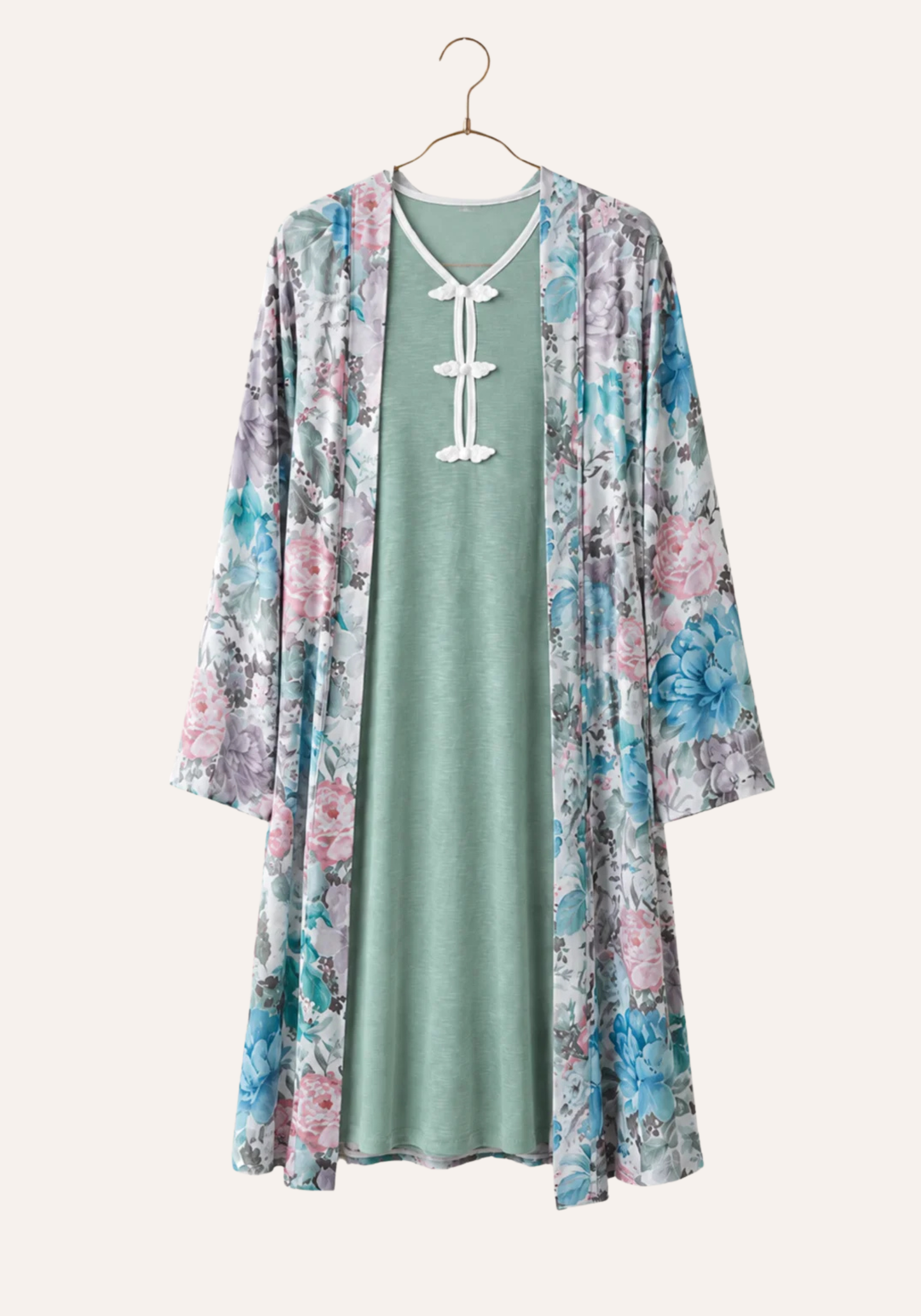 Maternal 2 Piece Short Robe And Short Nighty Set