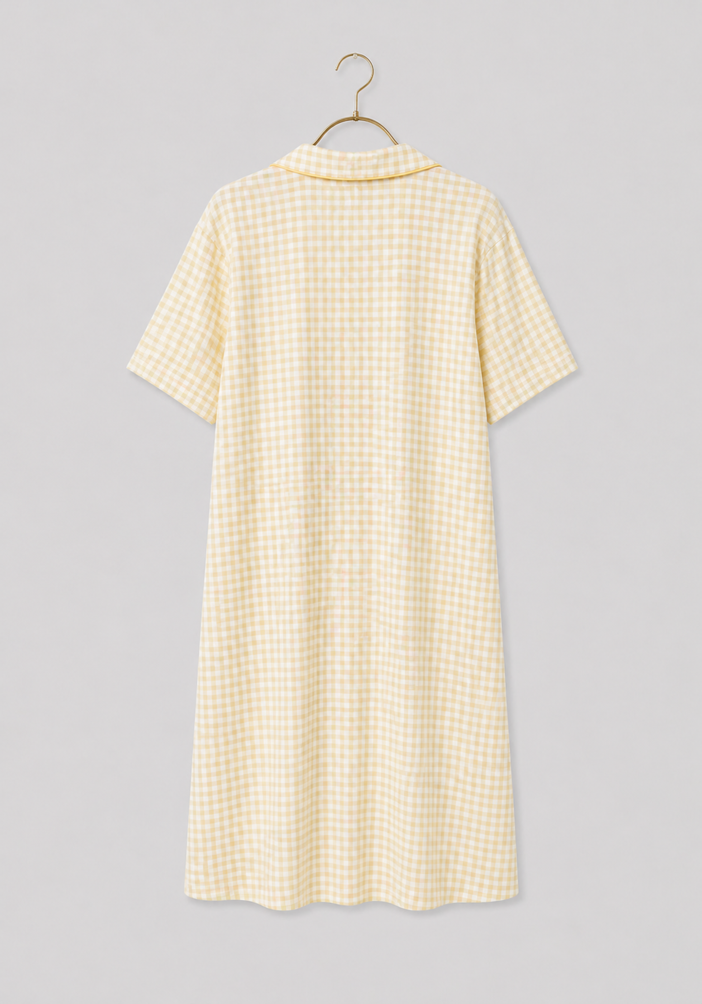 Cotton (100%) Woven Collar Button Short Sleeve Jackard Nighty