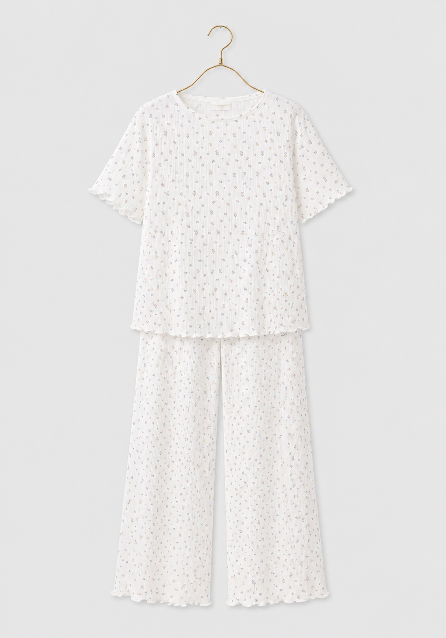 Cotton (100%) Floral Print Short Sleeves Pajamas