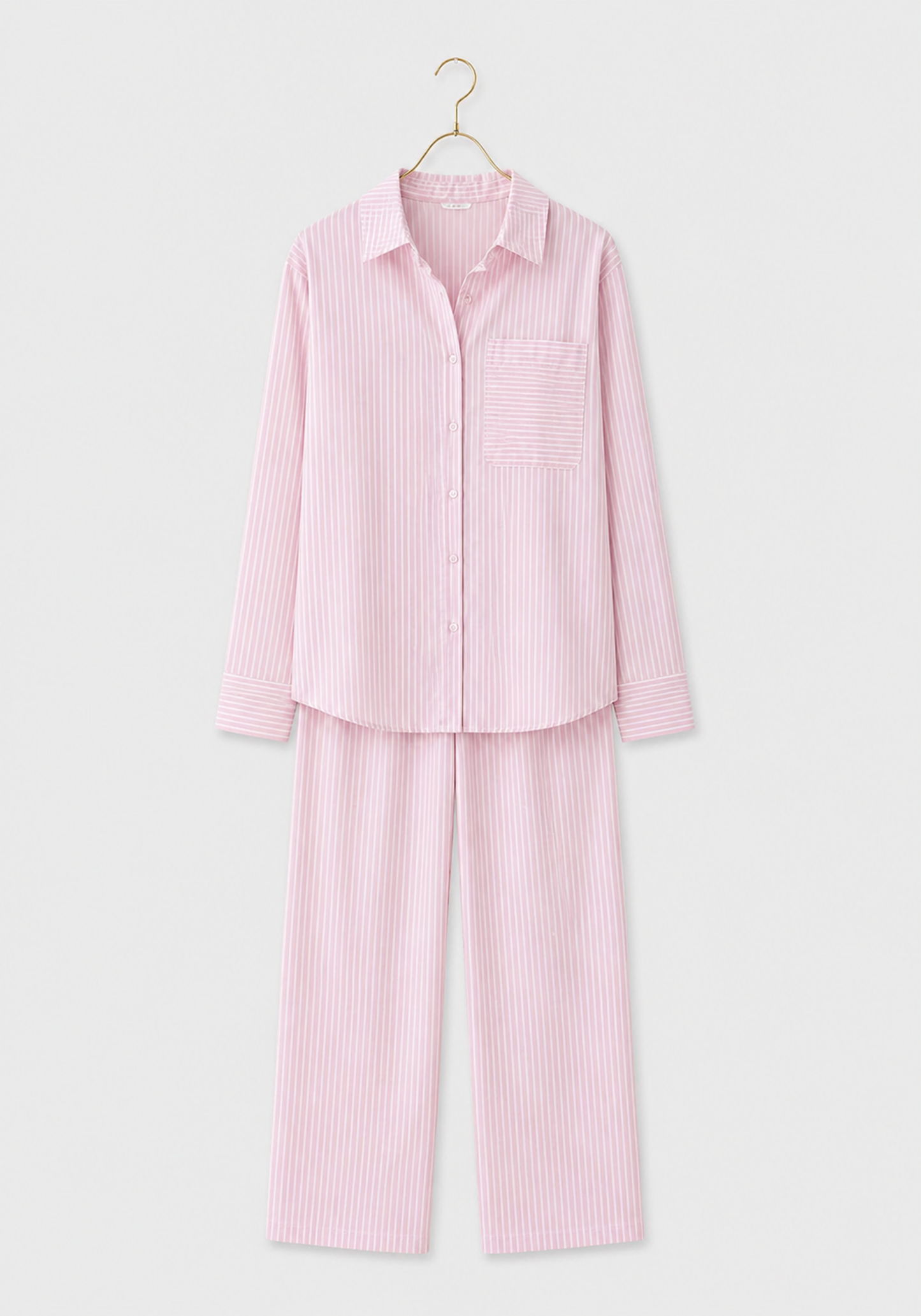 Cotton (100%) Woven Collar Button Short Sleeve Striped Pajamas