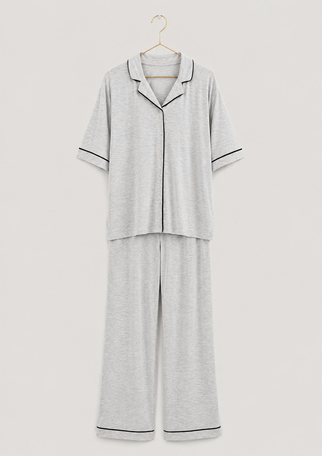 Oversize Short Sleeve Collar Button Pajamas