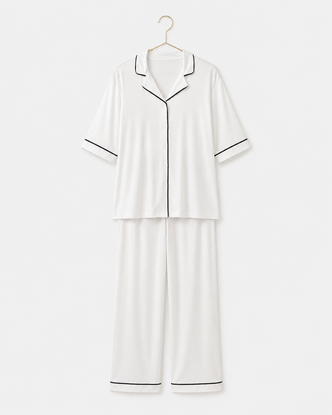 Oversize Short Sleeve Collar Button Pajamas