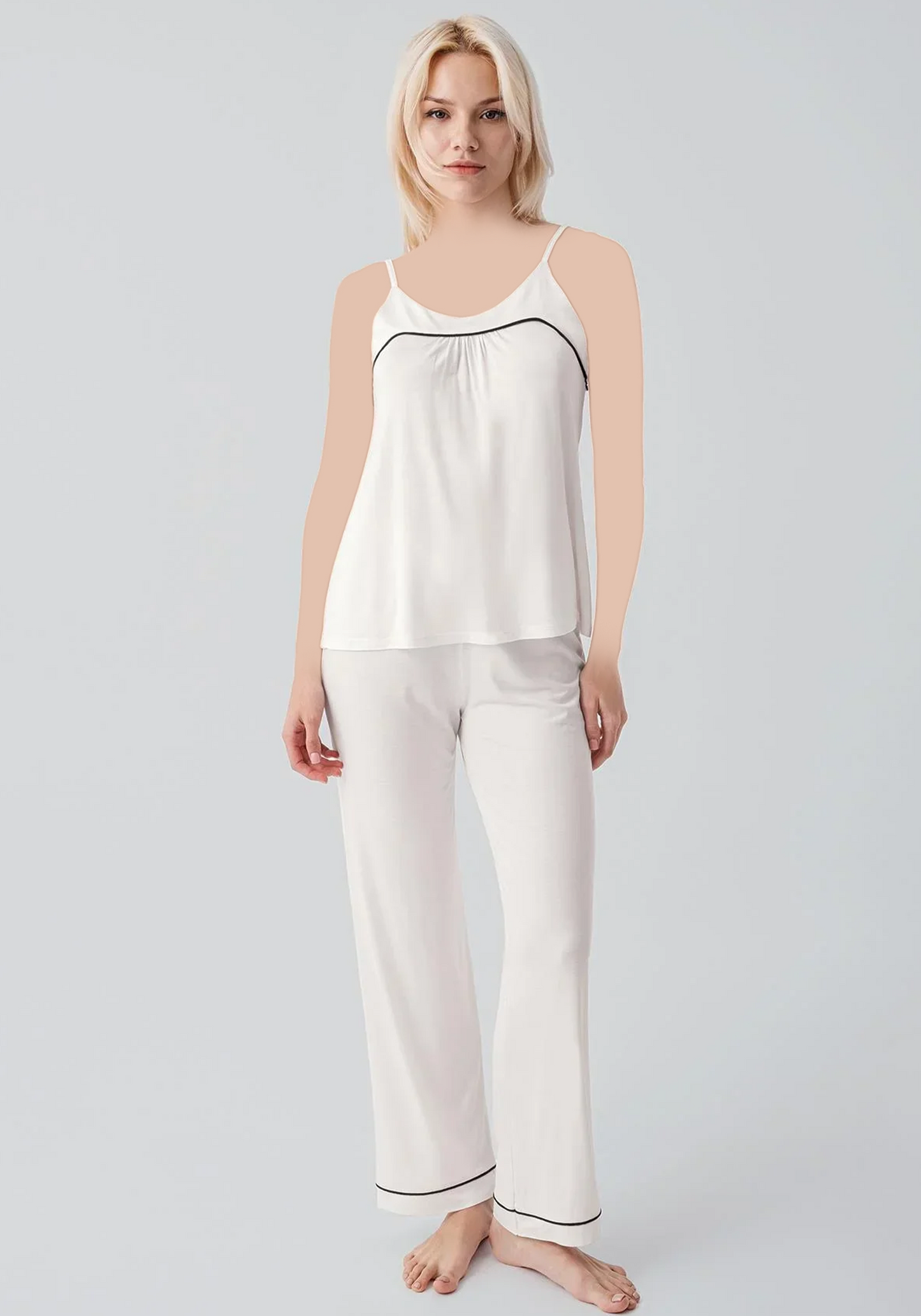 Plain Comfortable Viscose Lycra Shoulder Strap Soft Pajamas