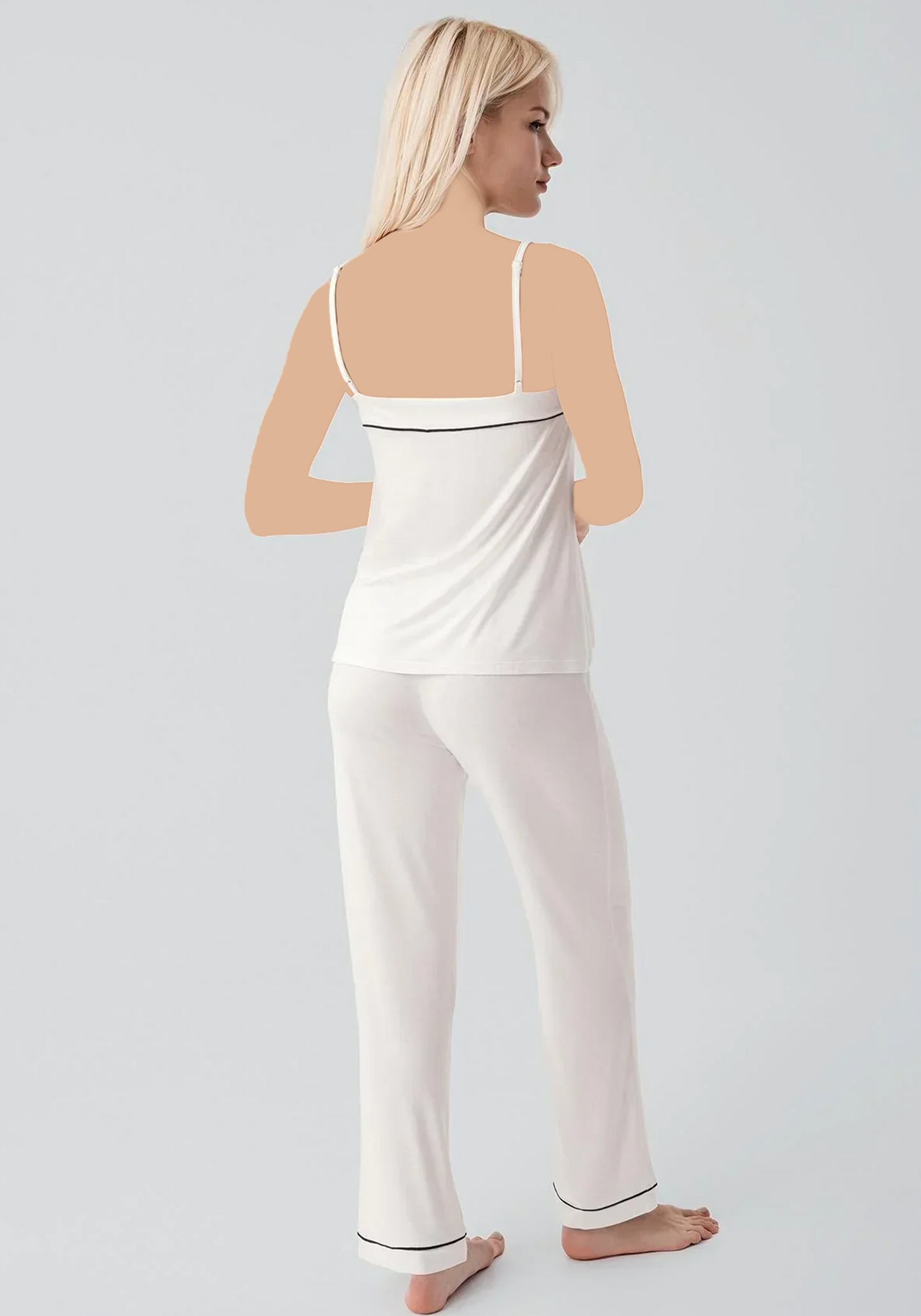 Plain Comfortable Viscose Lycra Shoulder Strap Soft Pajamas