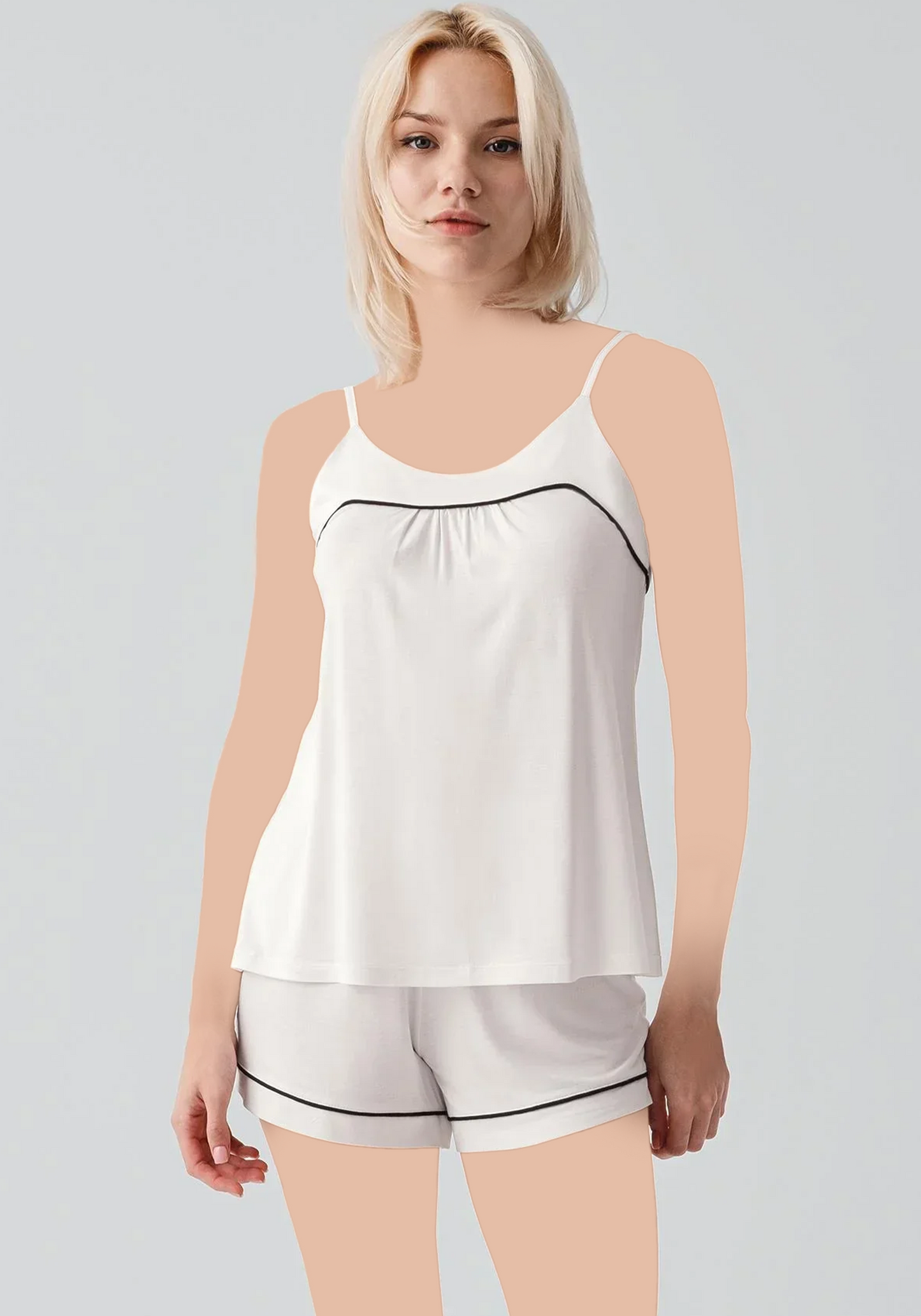 Plain Comfortable Viscose Lycra Shoulder Strap Soft Top And Short Set