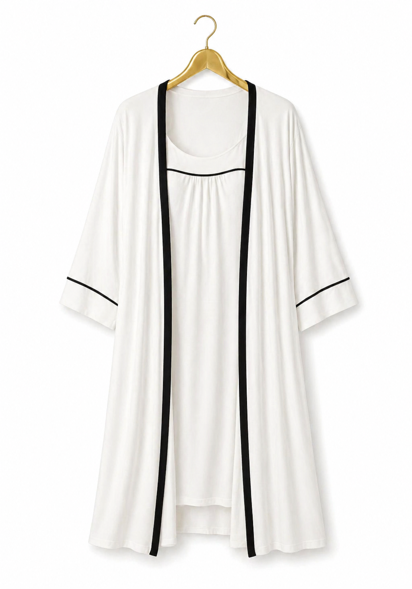 Plain Comfortable Viscose Lycra Shoulder Strap Soft Short Nighty And Robe Set