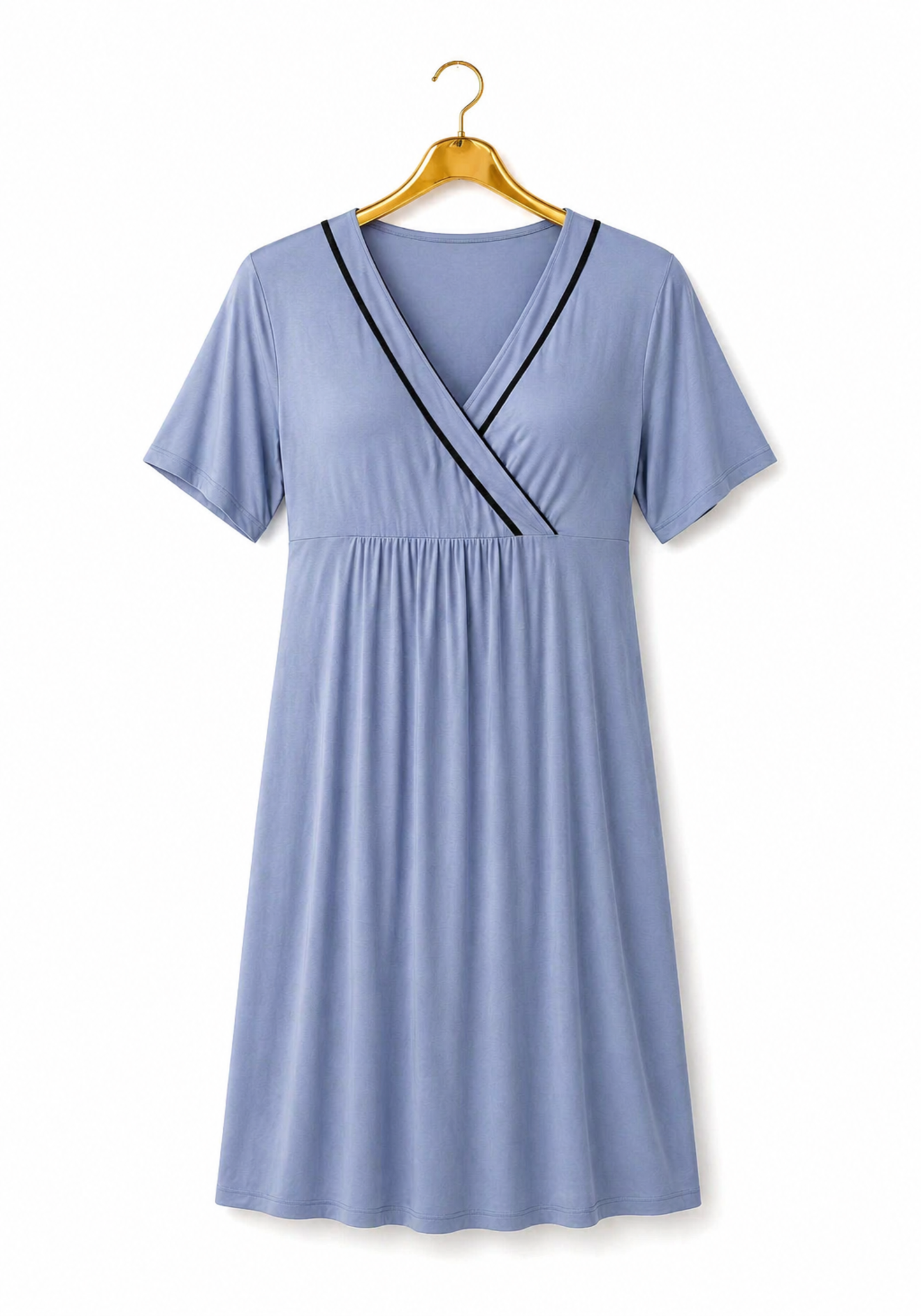 Plain Comfortable Viscose Lycra Short Sleeve Soft Short Nighty And Robe Set