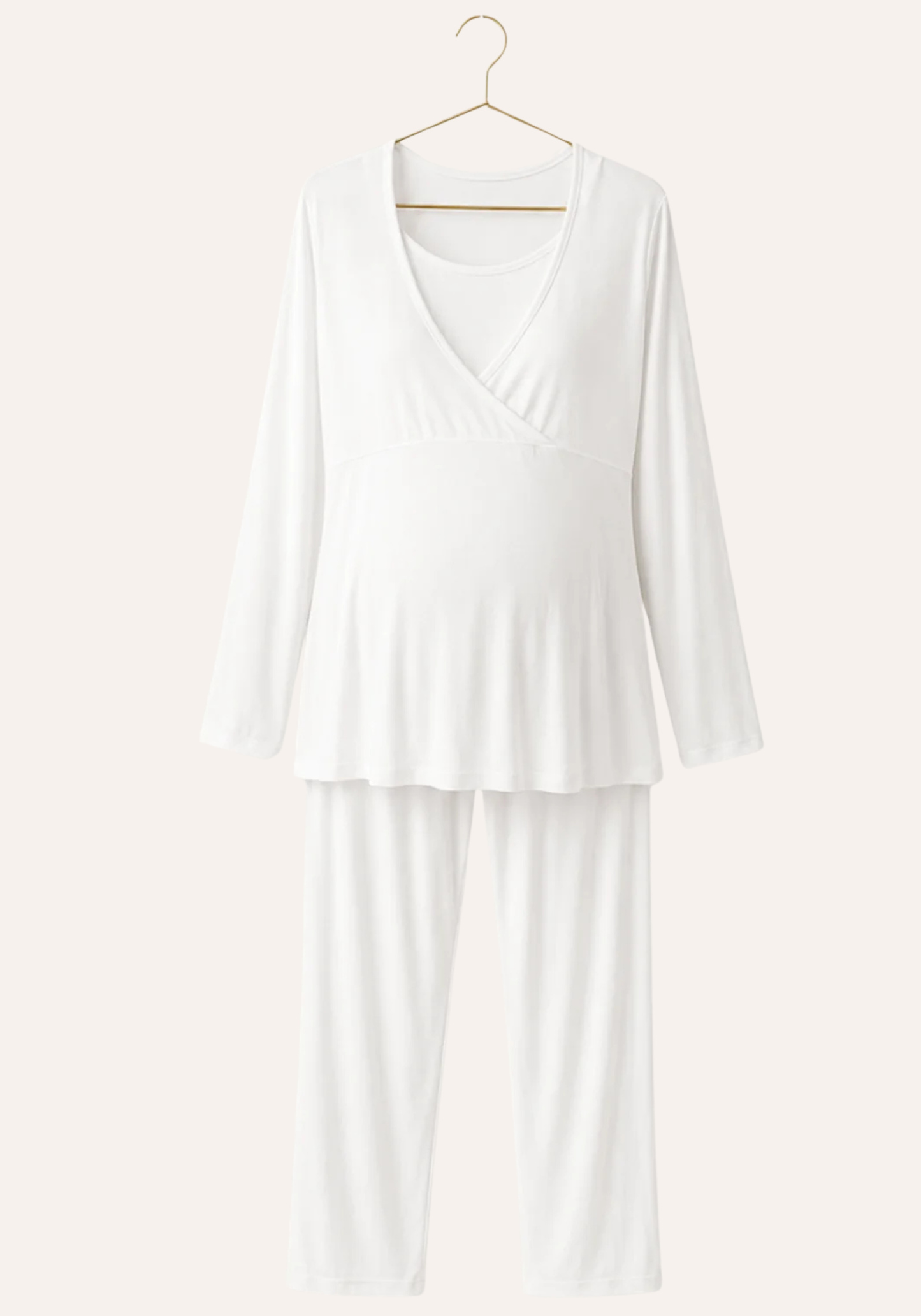 Long Sleeve Long Robe With Satin And Chiffon Details