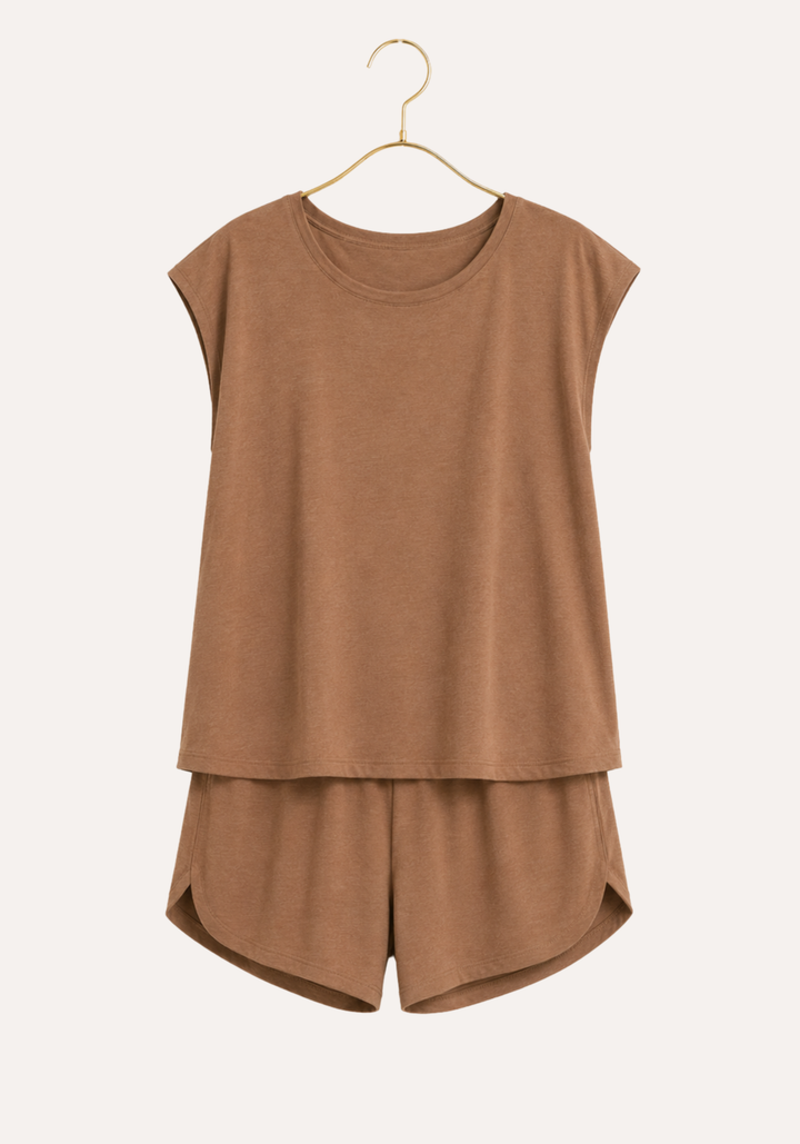Viscose Lycra Short Sleeve Top And Short Set