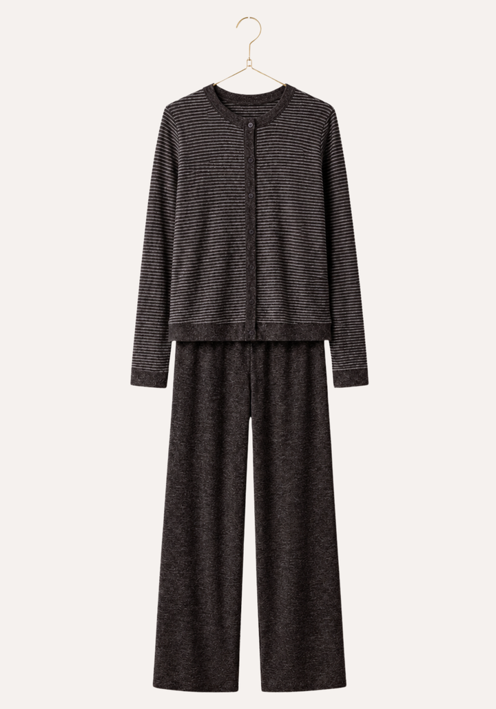 Long Sleeve Button Top Soft Touch Pajama