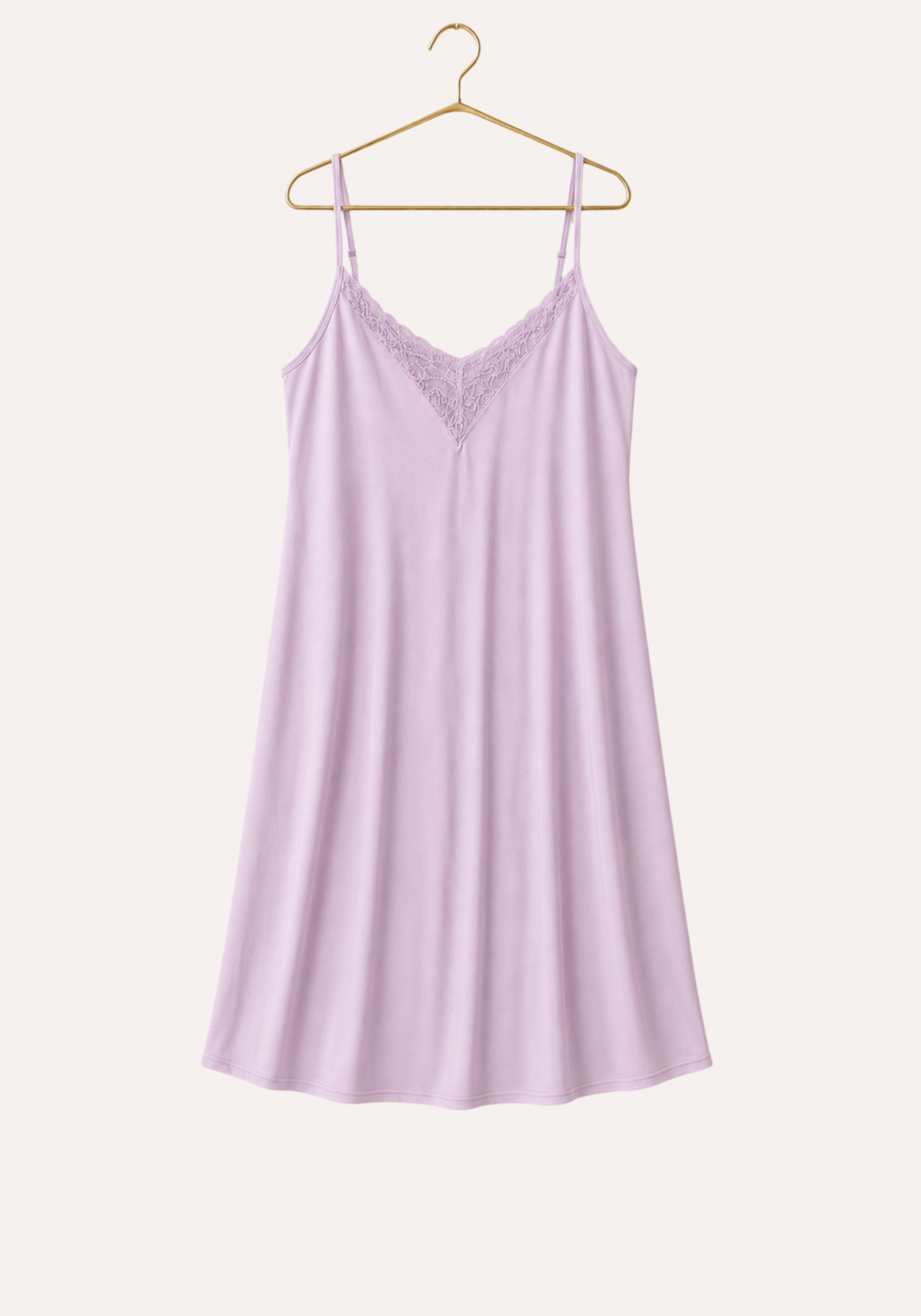 Modal Nighty: Shoulder Strap V-Lace Nighty