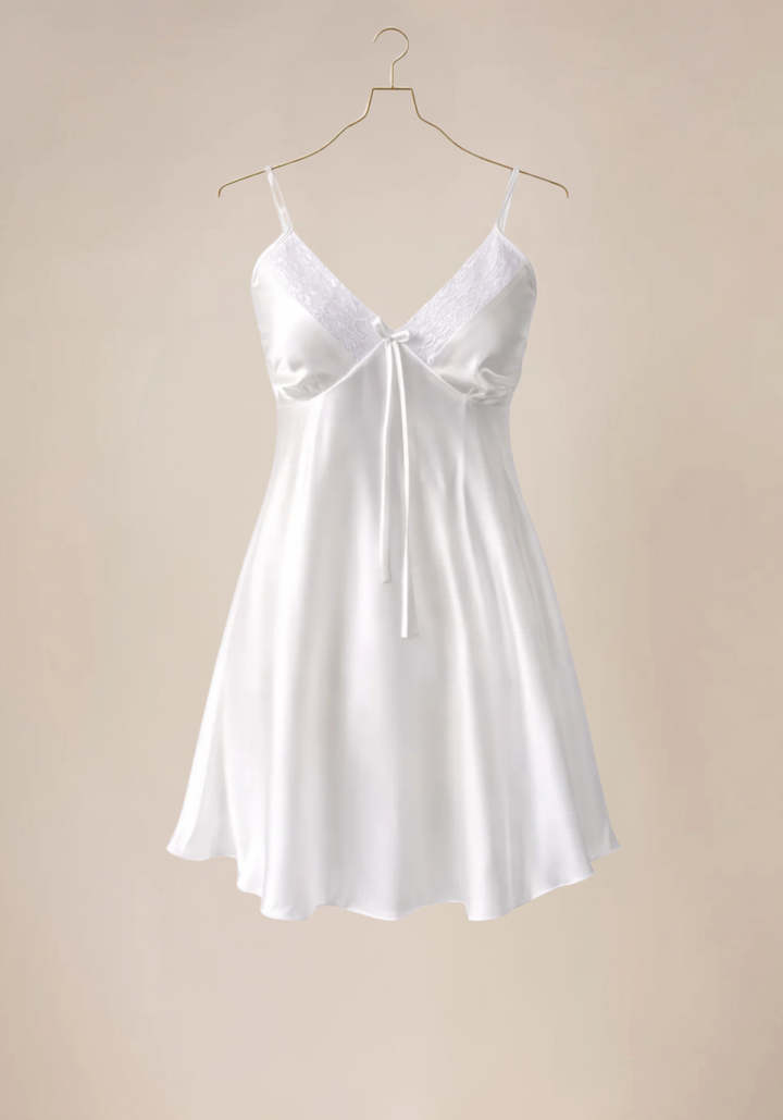 Bridal Schiffon Satin Short Robe Set
