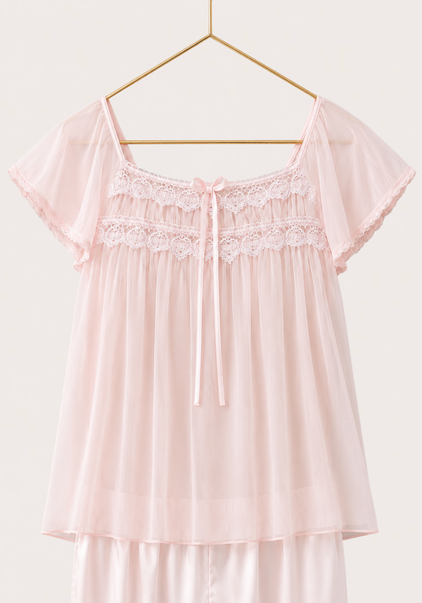 Schiffon Satin Mega Sleeve Pajama