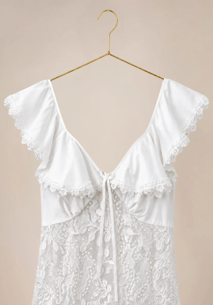 Bridal Babydoll: Full Dantel With Satin Babydoll
