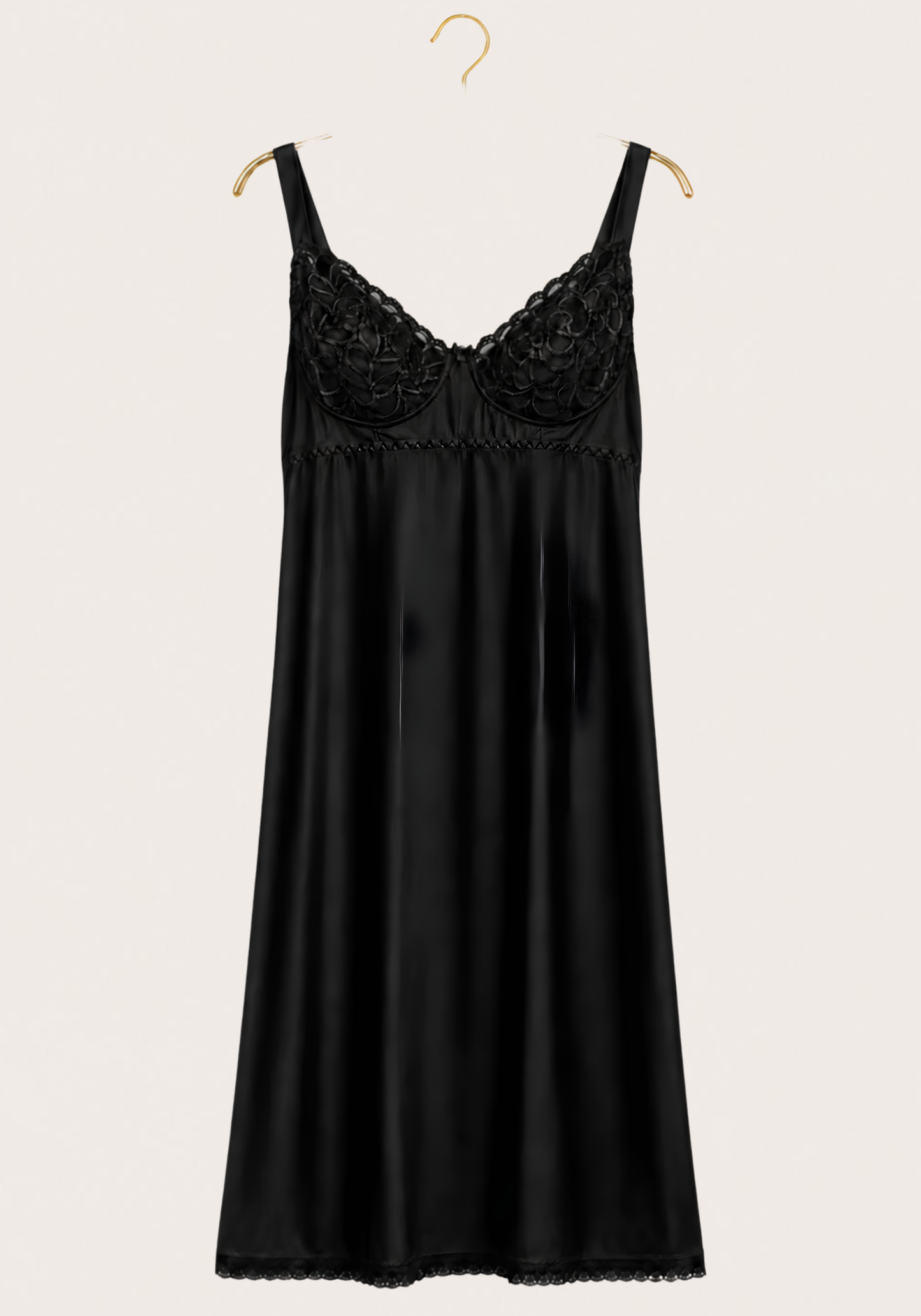 Short Slip: Wide Shoulder Strap Full Lace Unpadded Cup Short Under Slip