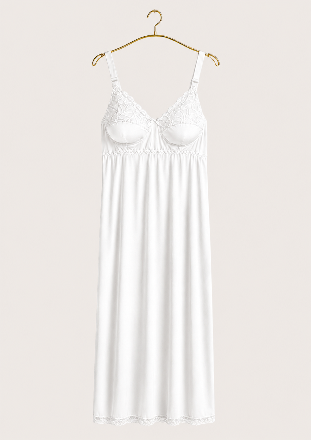 Short Slip: Wide Shoulder Strap Full Lace Unpadded Cup Short Under Slip