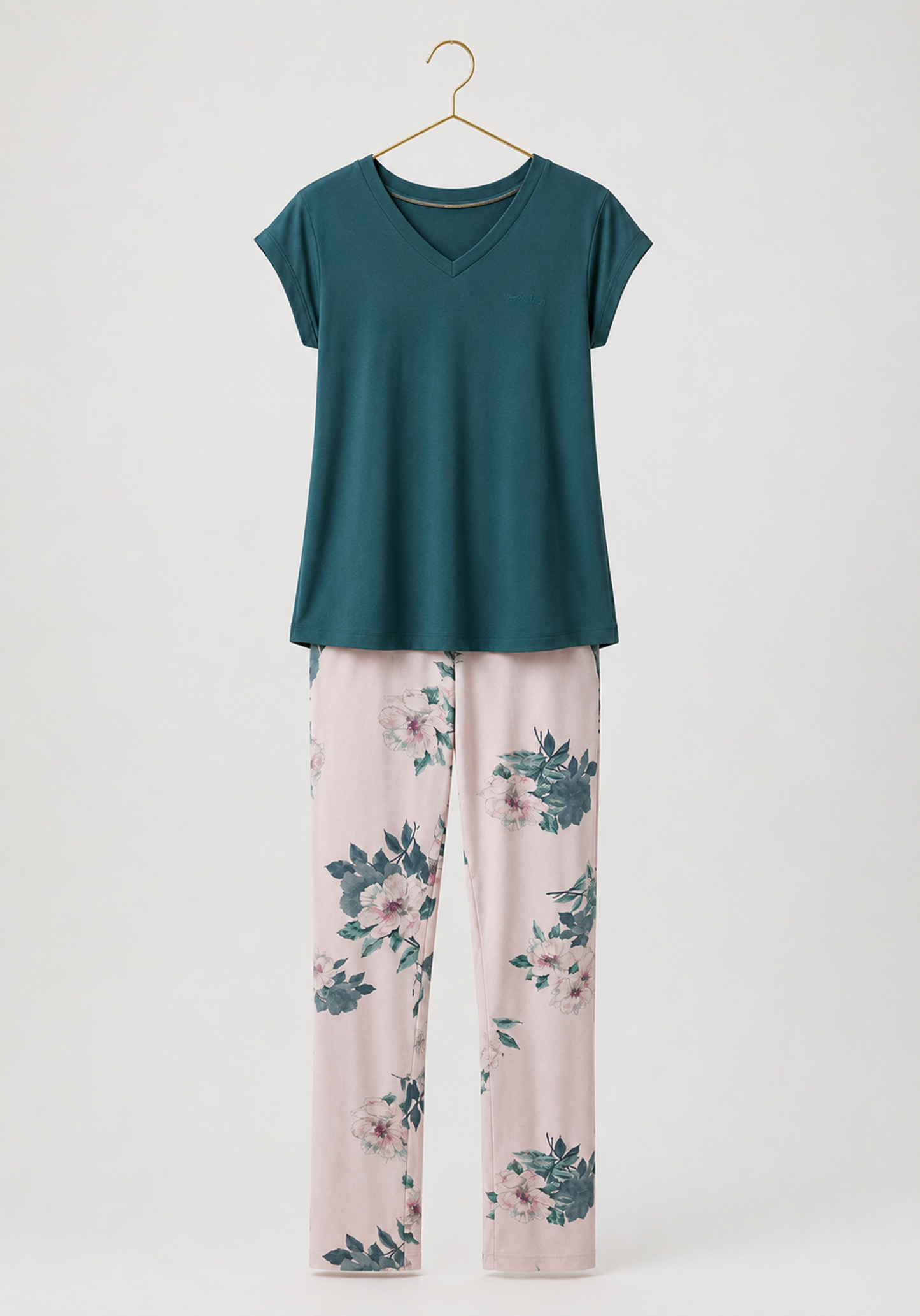 Pajamas: Short Sleeve Top And Pants (Viscose Lycra)
