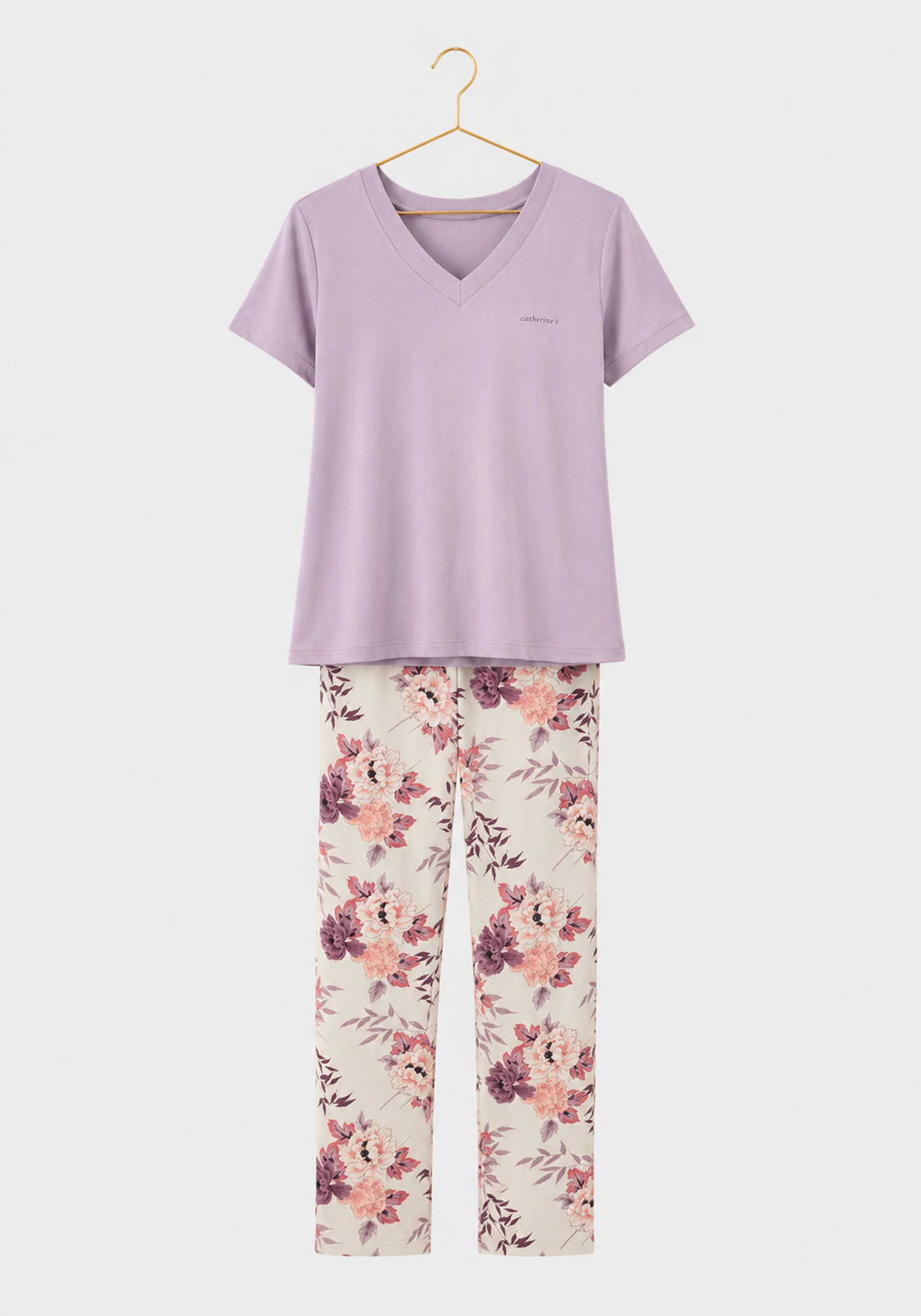 Pajamas: Short Sleeve Top And Pants (Viscose Lycra)