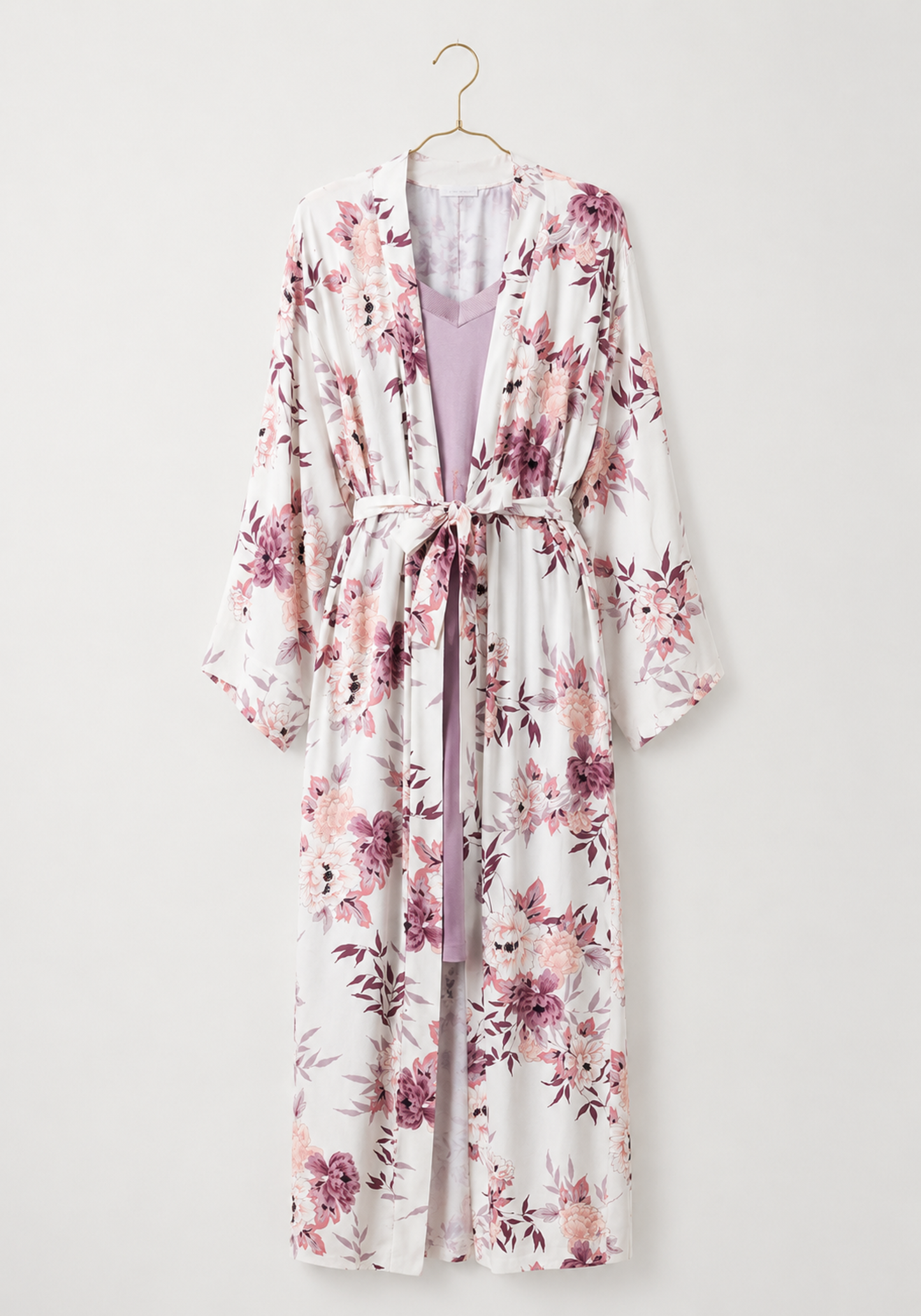 Robe Set: Shoulder Strap Short Nighty (Viscose Lycra) And Long Robe (100% Viscose)
