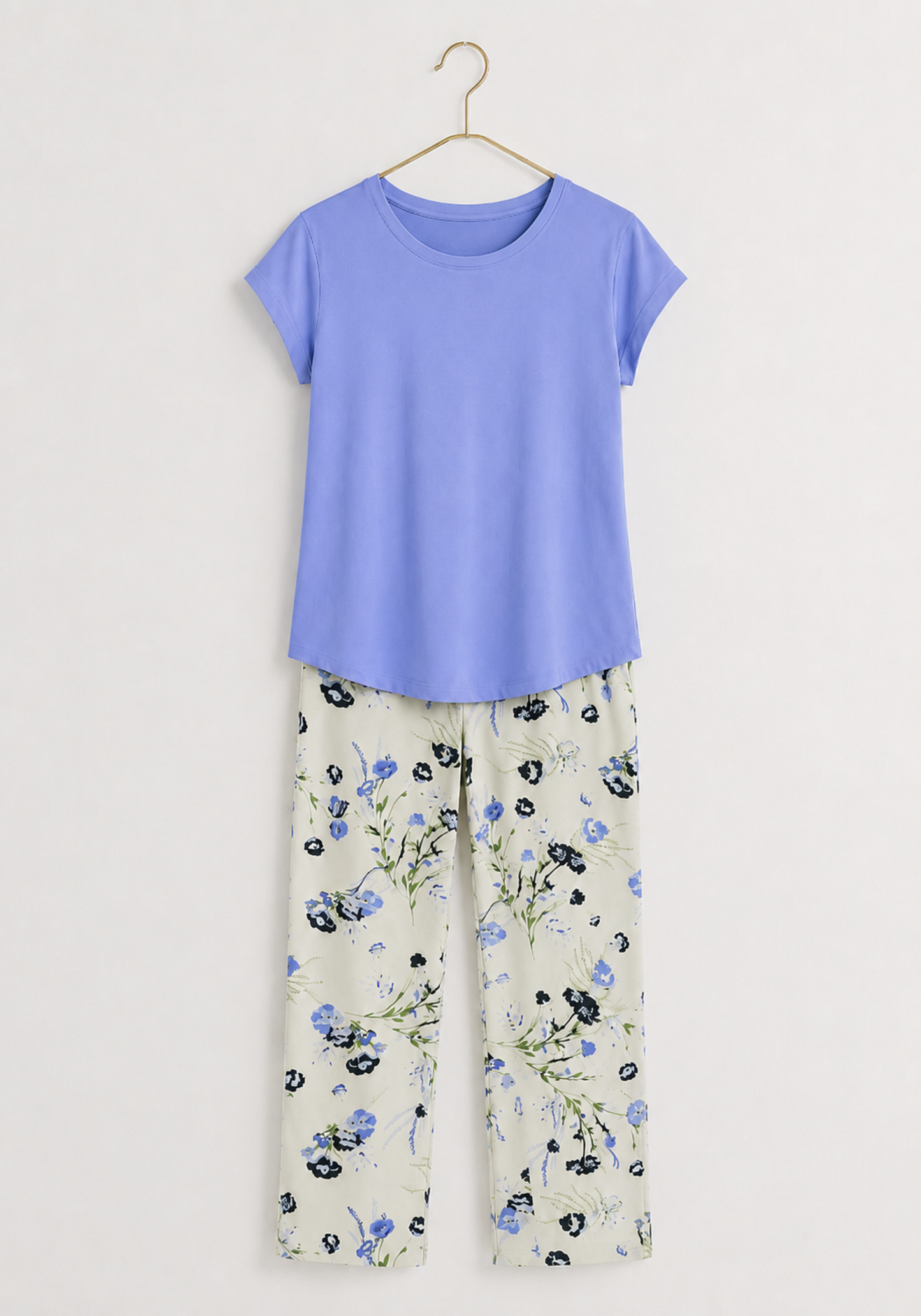 Pajamas: Short Sleeve Top And Pants (Viscose Lycra)