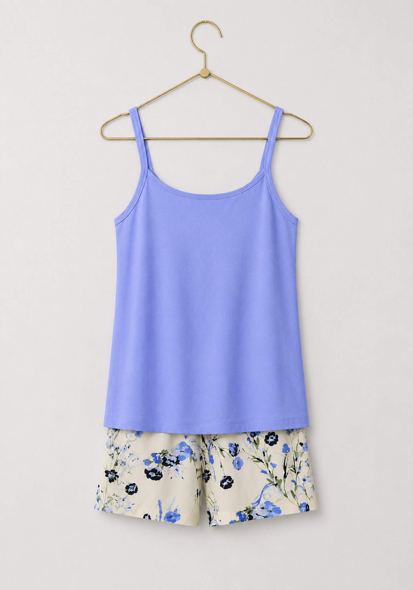 Short Set: Shoulder Strap Top And Shorts (Viscose Lycra)