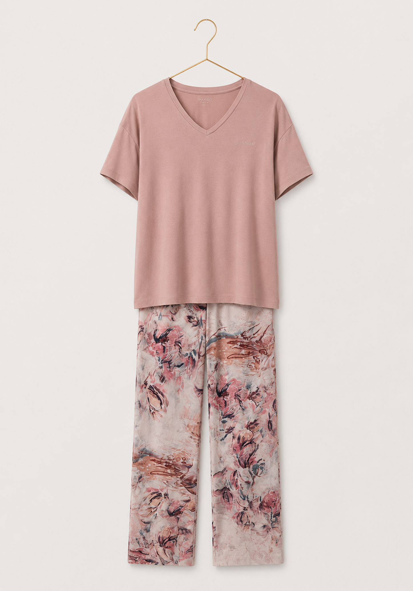 Pajamas: Short Sleeve Top (Viscose Lycra) And Pants (100% Viscose)