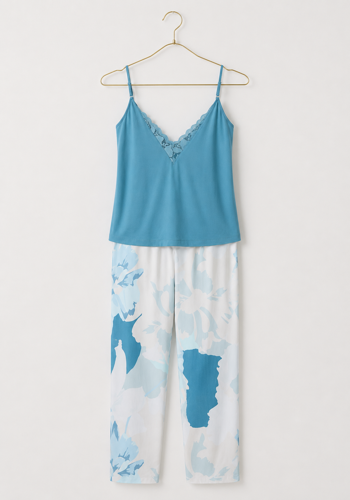 3 Pieces Set: Short Robe And Long Pants (100% Viscose) And Tank Top (Viscose Lycra)